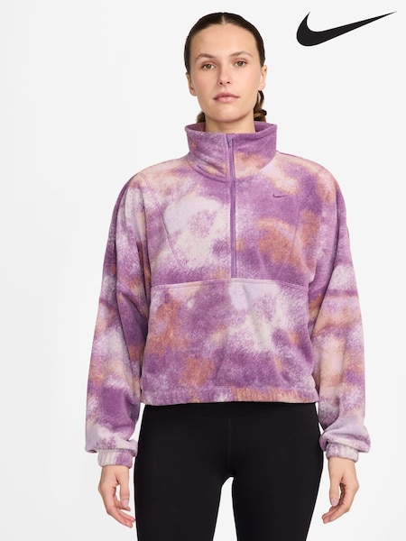 Nike Pink Pink One Therma-Fit Half Zip Printed Cosy Fleece (B35771) | €42