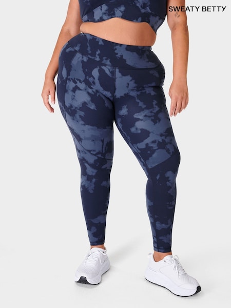 Sweaty Betty Blue Fade Print Full Length Power 7/8 Workout Leggings (B35811) | €125
