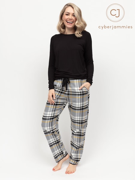 Cyberjammies Grey Slouch Top and Check Bottoms 100% Cotton Pyjamas Set (B35833) | AED280