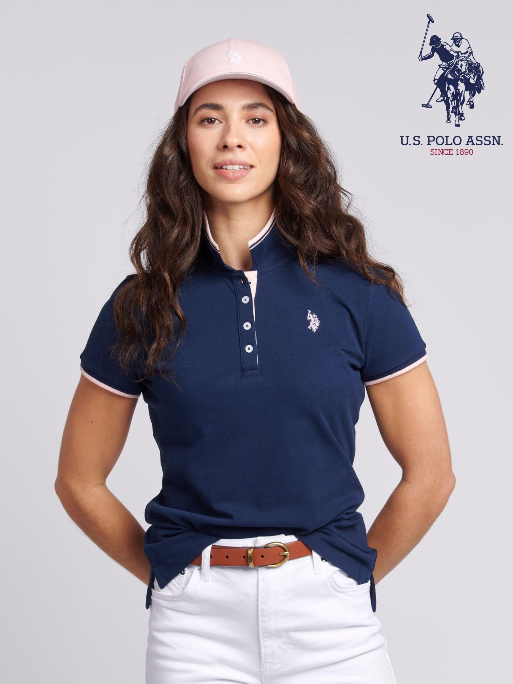 Navy blue polo shirt womens clearance