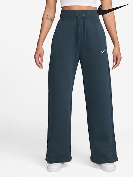 Nike Navy Phoenix Fleece High Waisted Wide Leg Joggers (B36041) | €78