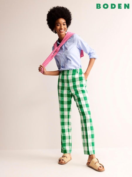 Boden Green Crinkle Tapered Trousers (B36061) | €54