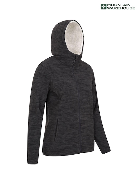 Mountain Warehouse Black Womens Snowdonia Fleece Hoodie (B36161) | €58