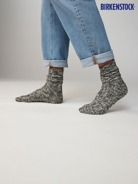 Birkenstock Grey 100% Cotton Slub Socks (B36203) | €20