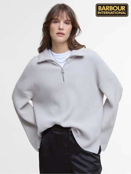 Barbour® International Franchesca Funnel Neck Half Zip Knitted Jumper (B36253) | ₪598