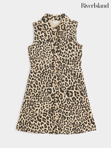 River Island Girls Leopard Print Shirt Dress (B36296) | ‏81 د.إ.‏