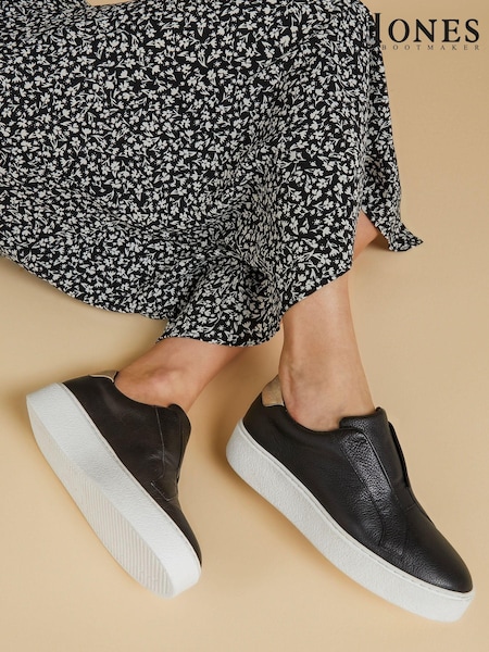 שחור - Jones Bootmaker Fernanda Leather Trainers (B36343) | ‏448‏₪