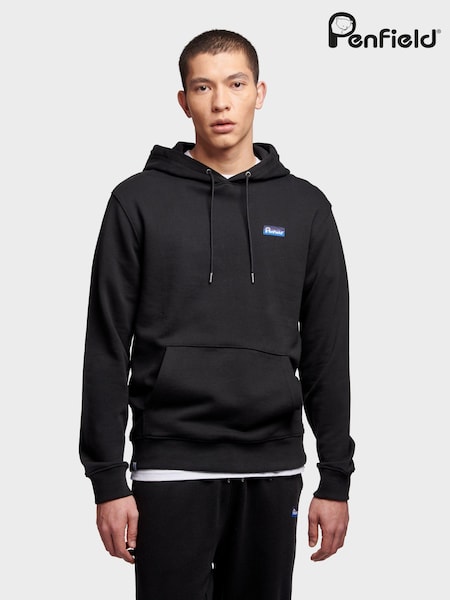 שחור - Penfield Mens Relaxed Fit Original Logo 100% Cotton Hoodie (B36356) | ‏427‏₪
