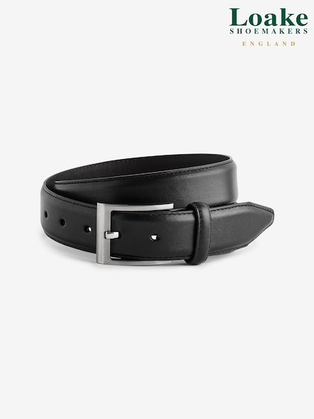 Negru - Curea din piele cu cataramă Loake (B36358) | 596 LEI