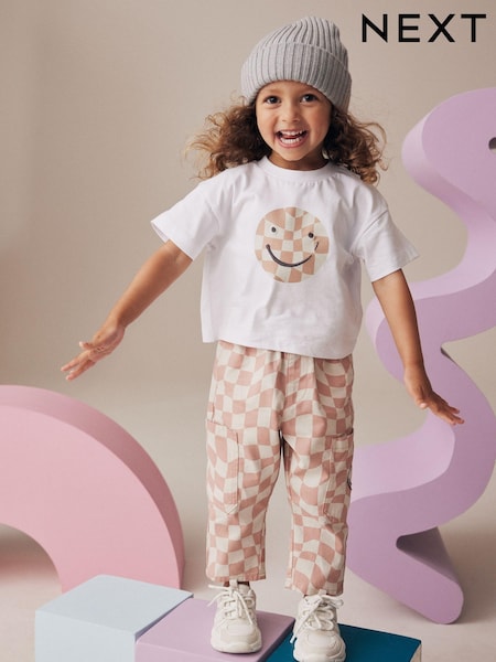 Pink 100% Cotton T-Shirts And Trousers Set (3mths-7yrs) (B36442) | AED49 - AED63