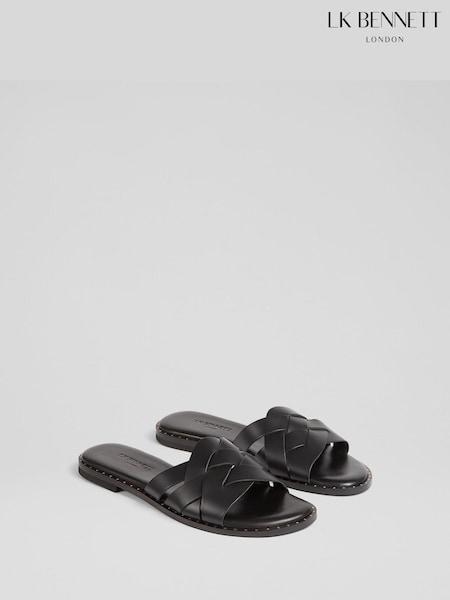 Lk Bennett Leather Amara Flat Sliders (B36595) | ‏850‏₪