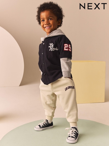 Black/White Varsity Hoodie and Joggers Set (3mths-7yrs) (B36600) | R$ 275 - R$ 315