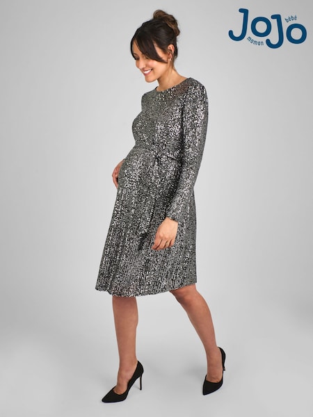 JoJo Maman Bébé Sequin Shift High Neck Maternity Mini Dress (B36613) | €97