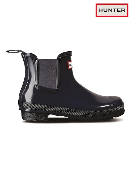 Hunter Womens Blue Original Gloss Chelsea Wellies Boots (B36634) | R$ 940