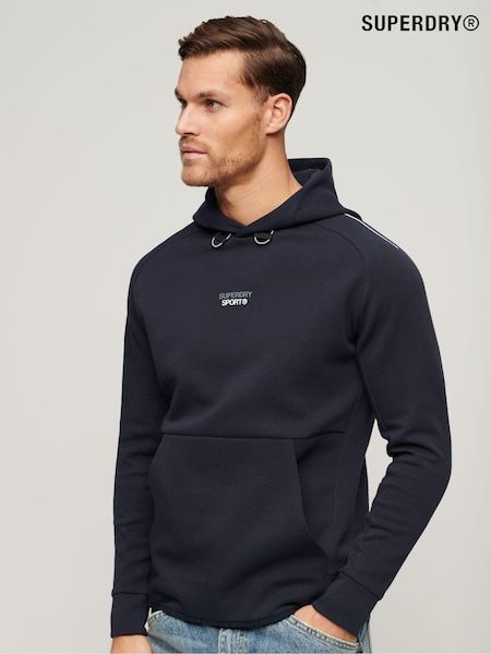 Azul - Superdry Sport Tech Logo Loose Hoodie (B36646) | 94 €