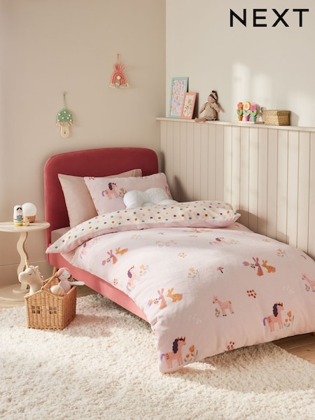 Fleece Unicorn Duvet Cover and Pillowcase Set (B36742) | AED120 - AED176