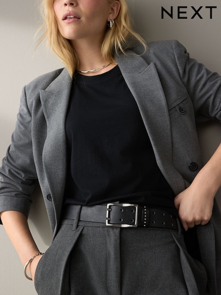 Black Premium Casual Burnished Belt (B36781) | AED73