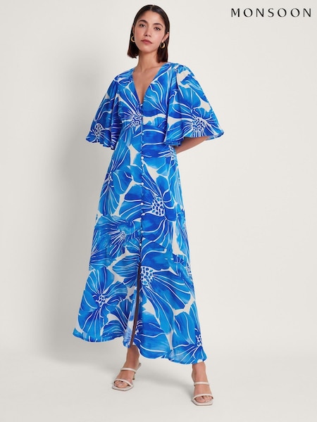 Monsoon Blue Maura Floral Tea Dress (B36872) | €70