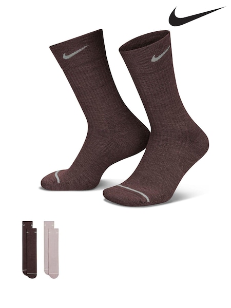 Nike Natural Everyday Wool Cushioned 100% Cotton Crew Socks 2 Pack (B36977) | €17.50