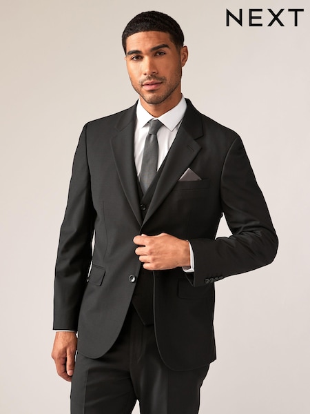 Black Tailored Fit Wool Blend Motionflex Suit Jacket (B37116) | €131