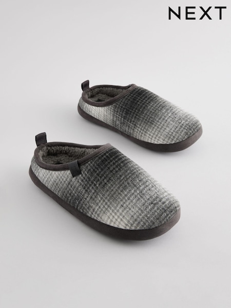 رمادي - Checked Mule Slippers (B37489) | ‏89 ر.ق.