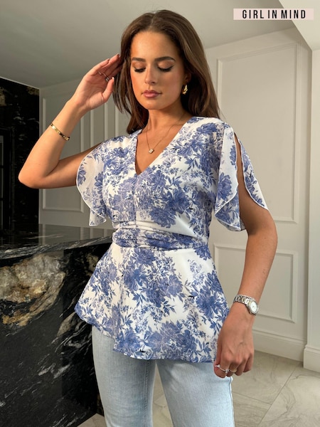 Girl In Mind Cleo V-Neck Ruched Detail Top (B37540) | 121 LEI