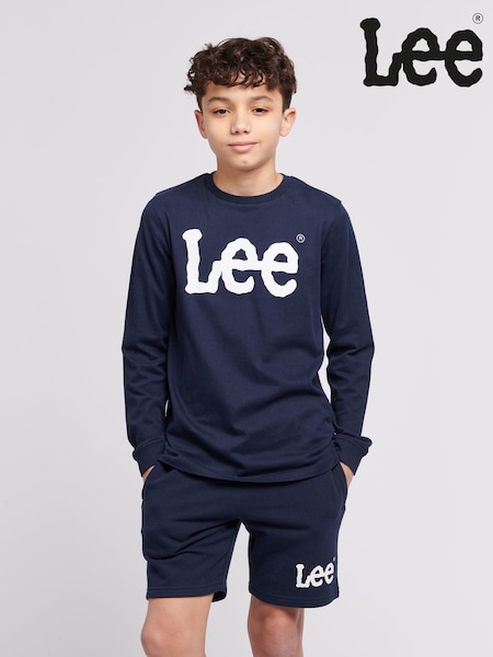 Lee Blue Boys 100% Cotton Wobbly Graphic Long Sleeve T-Shirt (B37600) | €26 - €32