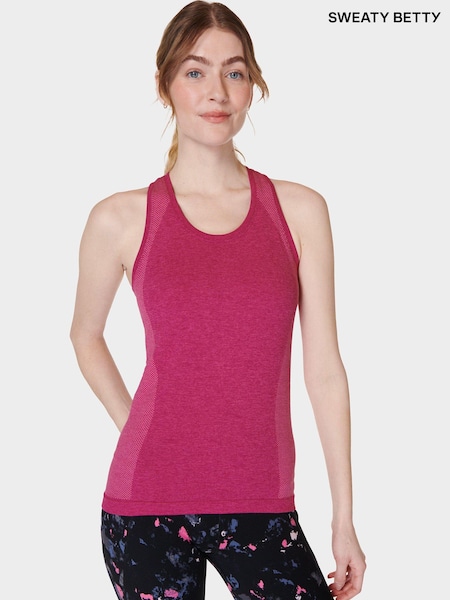 Sweaty Betty Camellia Pink Marl Athlete Seamless Workout Tank Top (B37604) | €22