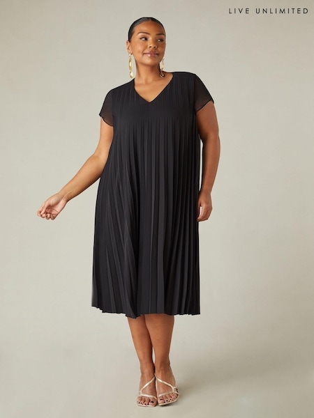 Live Unlimited Curve Chiffon Pleated Midi Dress (B37774) | €52