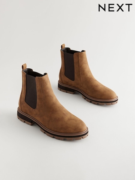 Tan Brown Extra Wide Fit Forever Comfort® Chelsea Boots (B37919) | R$ 400
