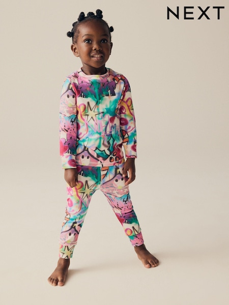 Multi Graffiti 100% Cotton Christmas Pyjamas (9mths-16yrs) (B37933) | AED36 - AED48
