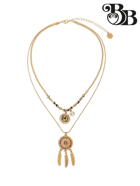 Bibi Bijoux Gold Tone Dreamcatcher Layered Necklace (B37963) | 146 LEI