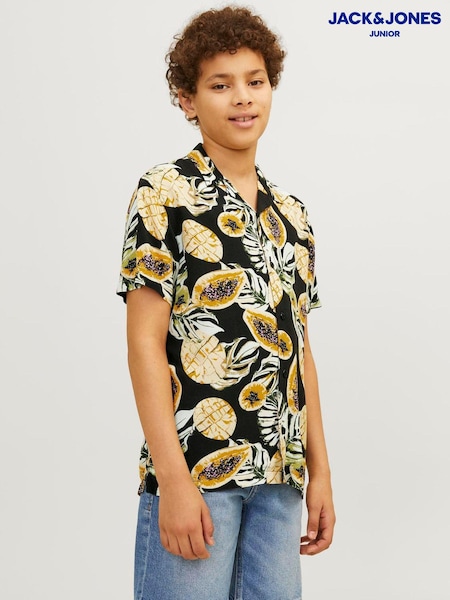 Revere Collar Printed Short Sleeve Shirt (B38014) | €14