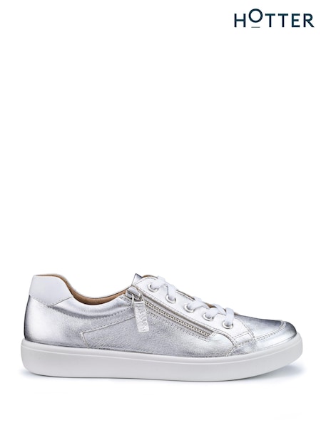 Silber - Hotter Chase II Turnschuhe mit Schnürung und Reißverschluss (B38037) | 136 €