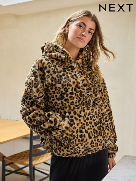 صورة حيوان - Faux Fur Half Zip Jacket (B38235) | ‏92 د.إ.‏