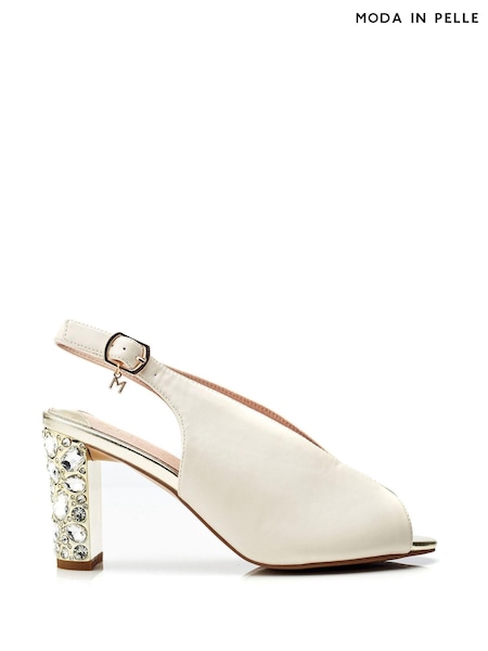 Moda In Pelle Melonia Peep Toe Jewelled Heel Sandals (B38327) | AED259
