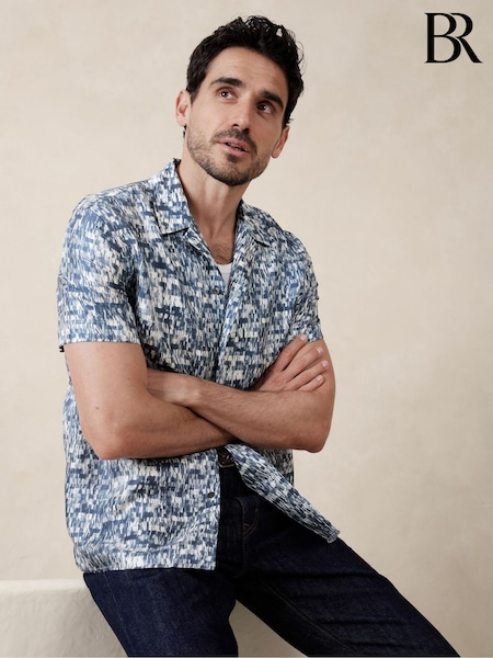 Banana Republic Blue Print Lyam Resort Shirt (B38425) | €56
