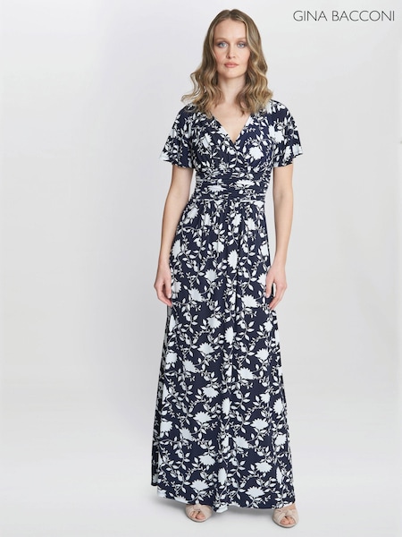 Gina Bacconi Blue Faye Jersey Maxi Dress (B38508) | €82