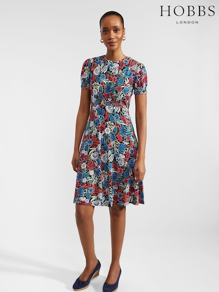 Hobbs Multi Floral Print Petite Rima Dress (B38674) | AED230