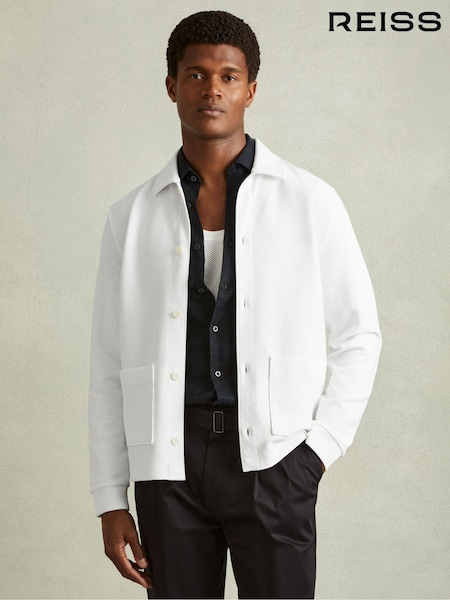 Reiss Flippo Ribbed Cotton Blend Knitted Overshirt (B38802) | €186