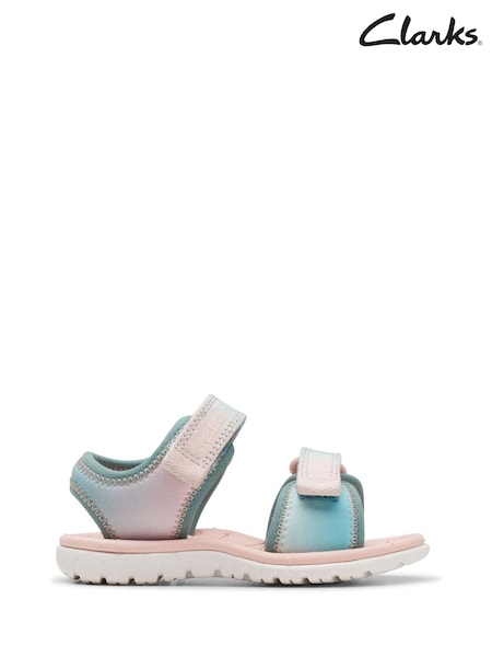 Clarks Pink Standard Fit (F) Pastel Surfing Tide Toddler Sandals (B38888) | €29