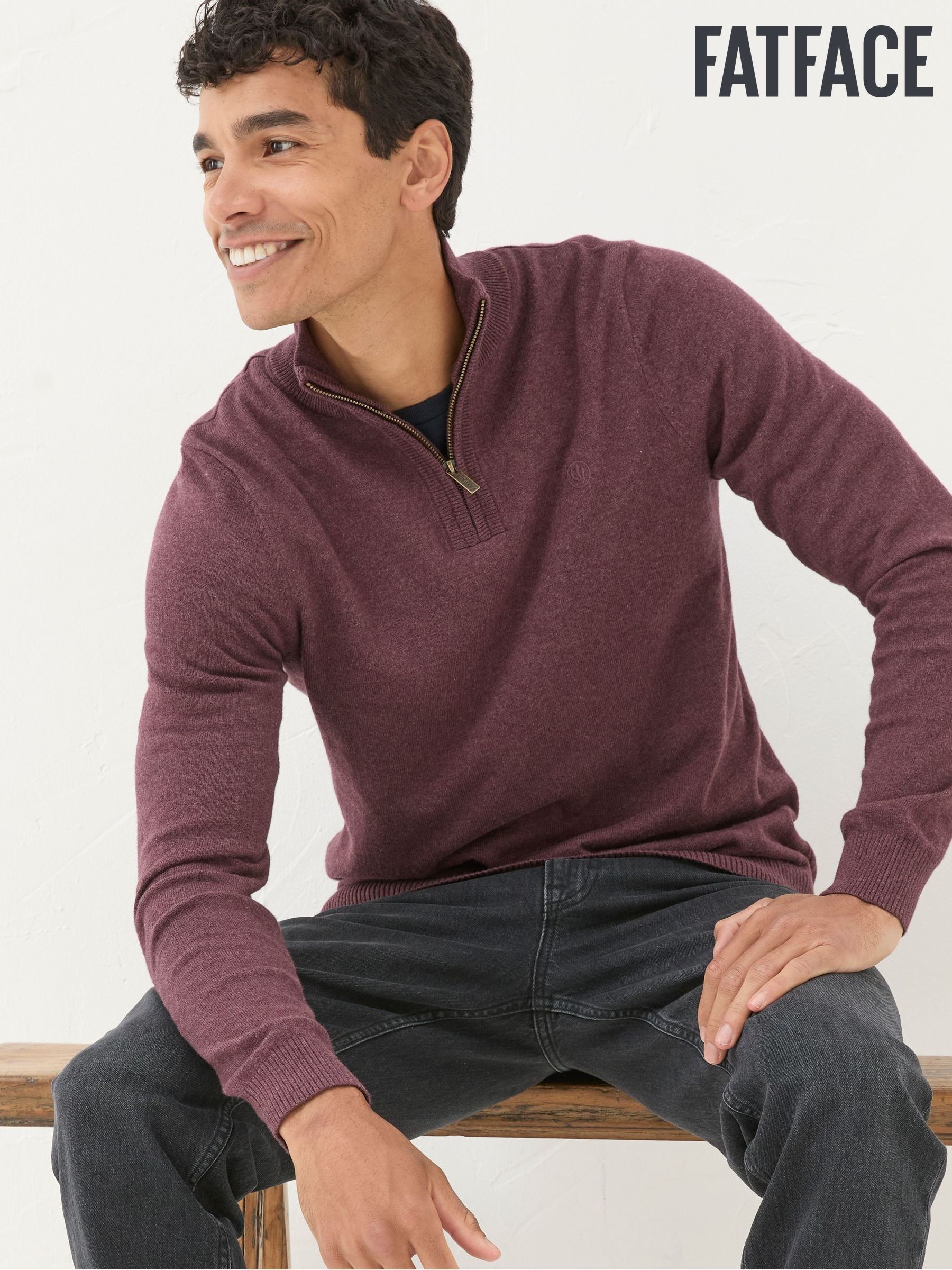 Men s Jumpers Fat Face Red Knitwear Next Latvia