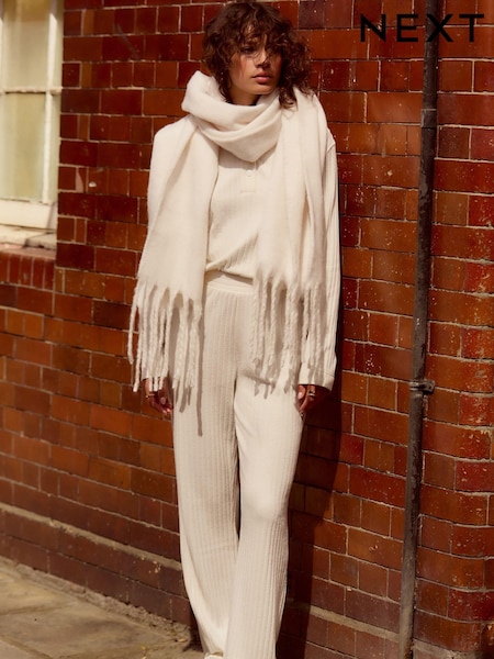 Crème - Cosy Ribbed Jersey Trousers (B39014) | € 5