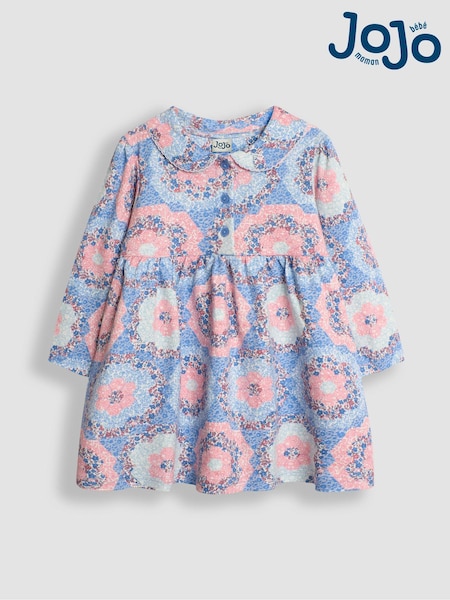 JoJo Maman Bébé Pink Patchwork Floral Peter Pan Dress (B39016) | €39