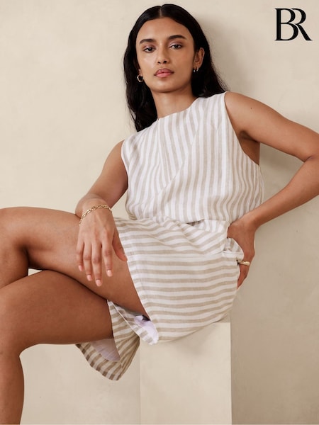 Banana Republic White Pinnacles Linen Playsuit (B39035) | €70