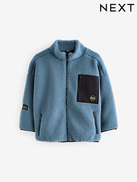 Mid Blue Zip Through Borg Fleece (3-16yrs) (B39137) | BGN 80 - BGN 97