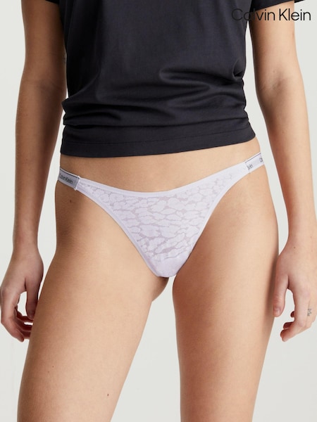 Calvin Klein Grey/Blue Lace String Thong (B39158) | €21
