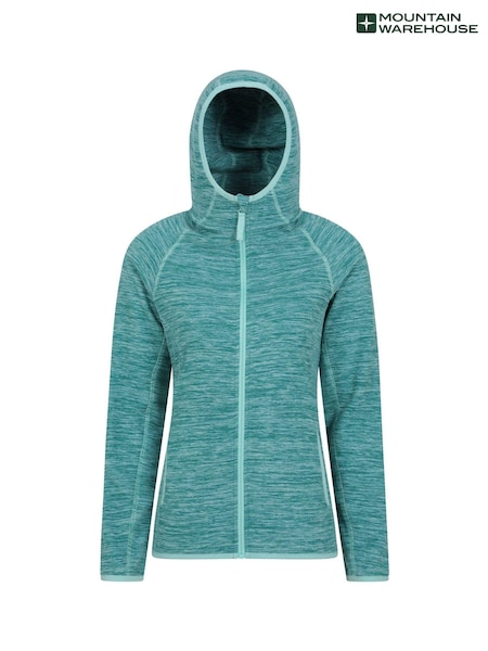Mountain Warehouse Blue Womens Lleyn Melange Full Zip Fleece Hoodie (B39192) | €42
