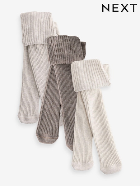Canalé en marrón chocolate - Baby Tights 3 Pack (0mths-2yrs) (B39309) | 17 €