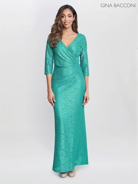Gina Bacconi Green Fearne Lace Wrap Maxi Dress (B39333) | €140